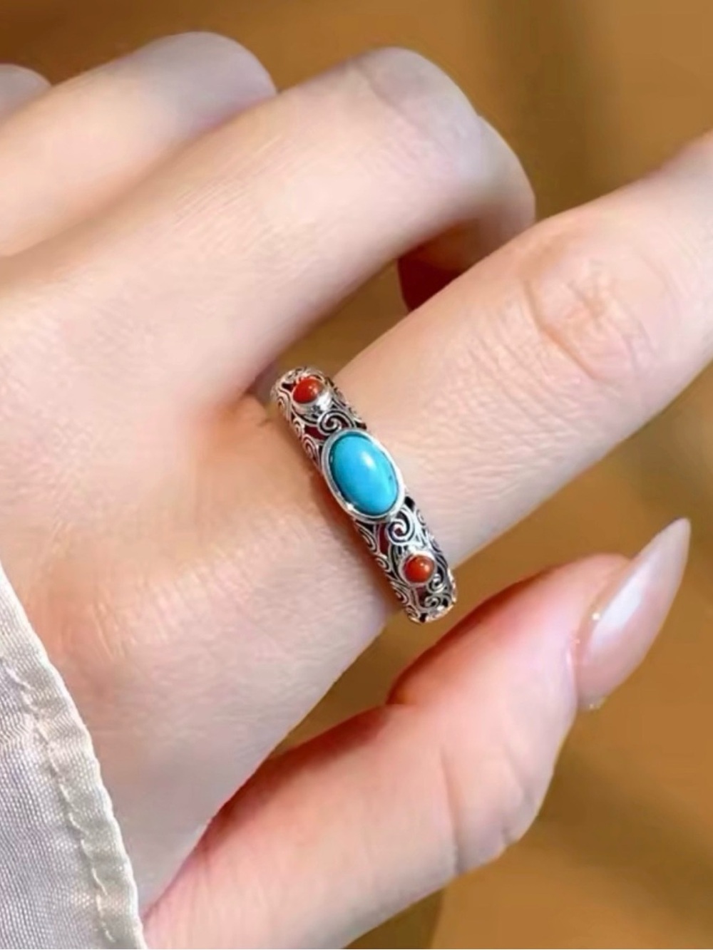 New Ring 925 Sterling Silver Ring Vintage Pattern